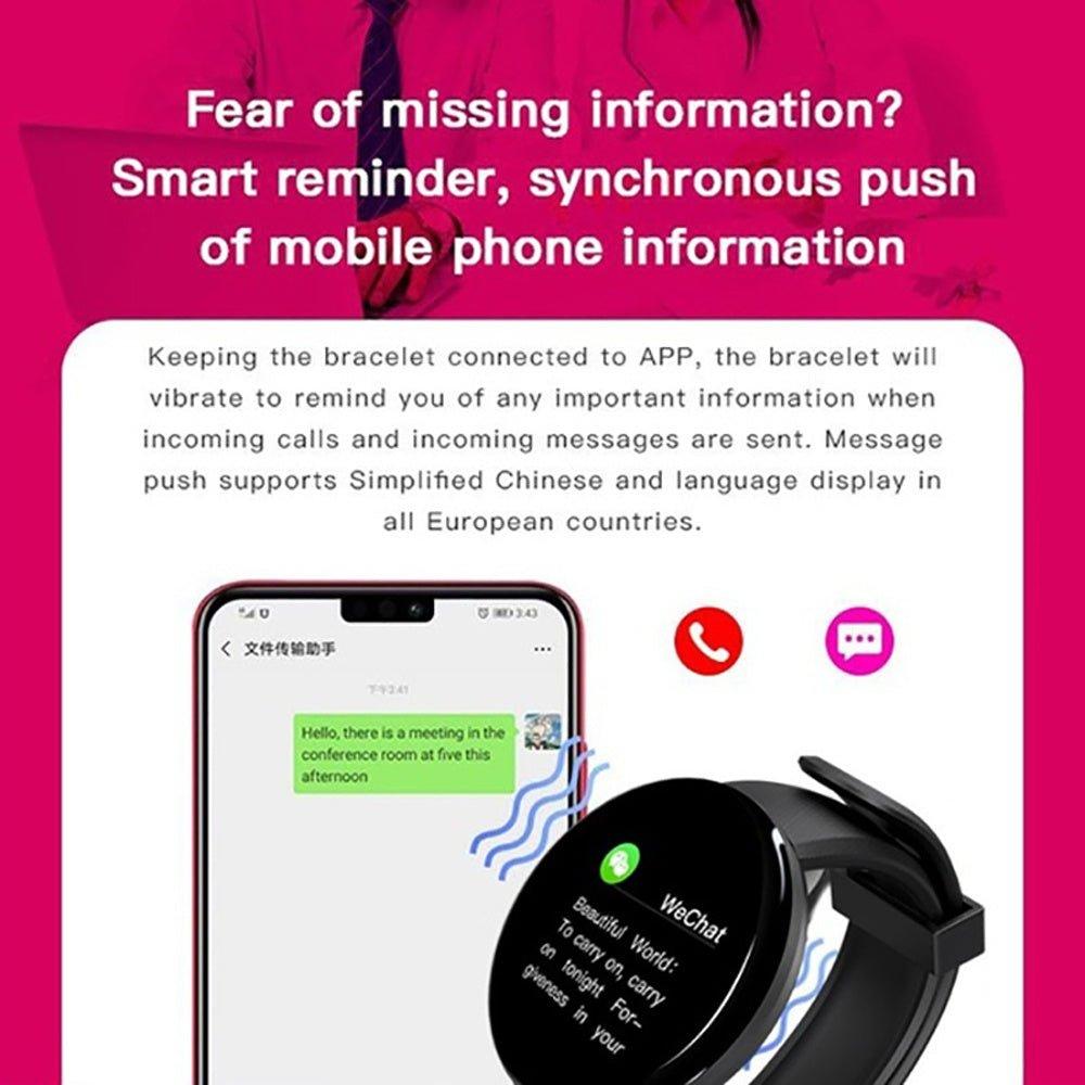 D18 Bluetooth Smart Watch: Heart Rate Monitor, Blood Pressure, Pedometer - UK Exclusive - ShipTrends