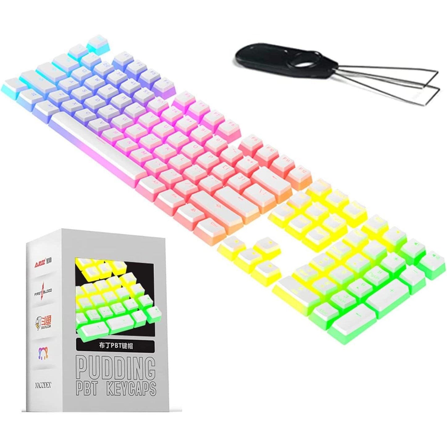 Detachable DIY Pudding Keycap: Double Shot Translucent Layer, Mechanical US Layout - UK Exclusive - ShipTrends