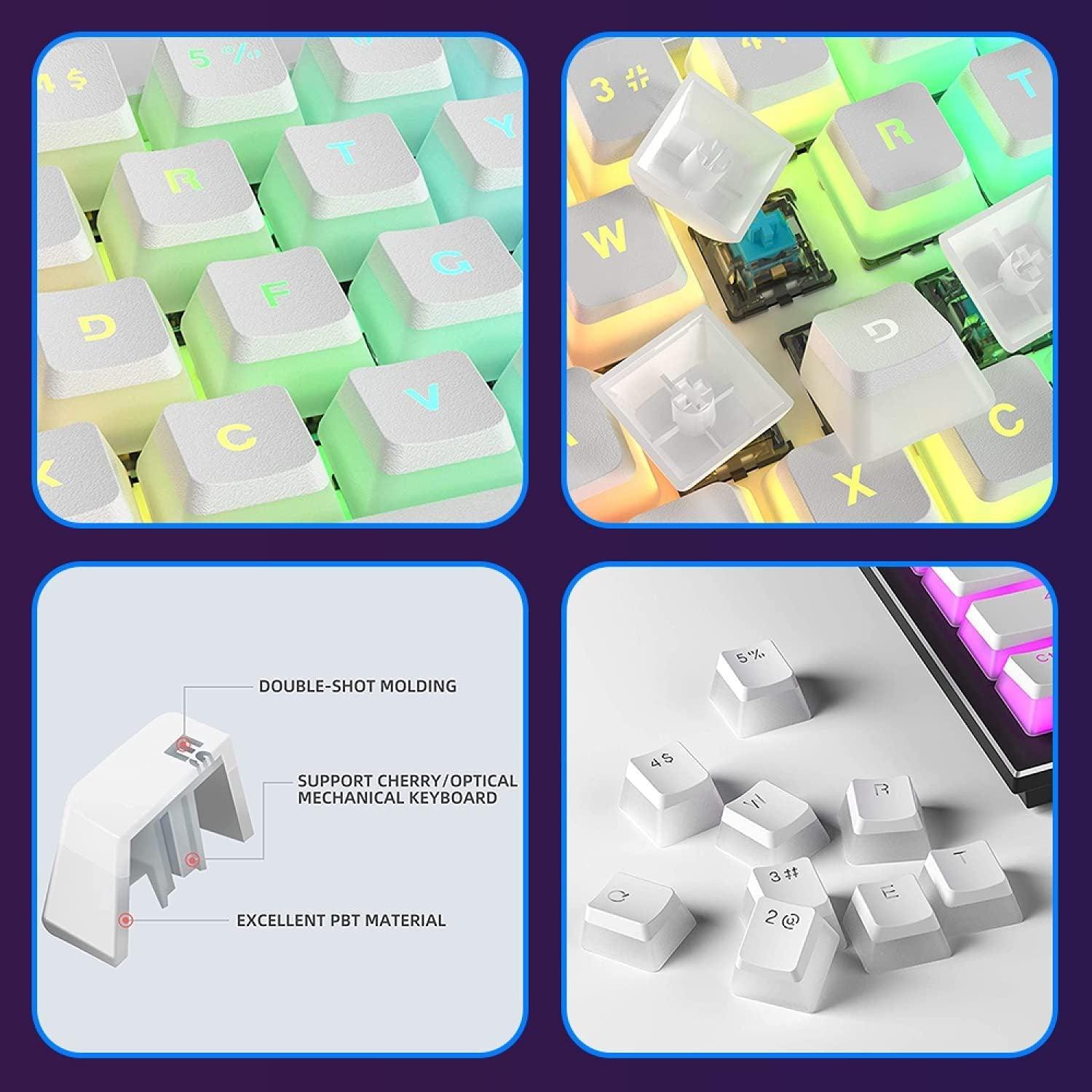 Detachable DIY Pudding Keycap: Double Shot Translucent Layer, Mechanical US Layout - UK Exclusive - ShipTrends