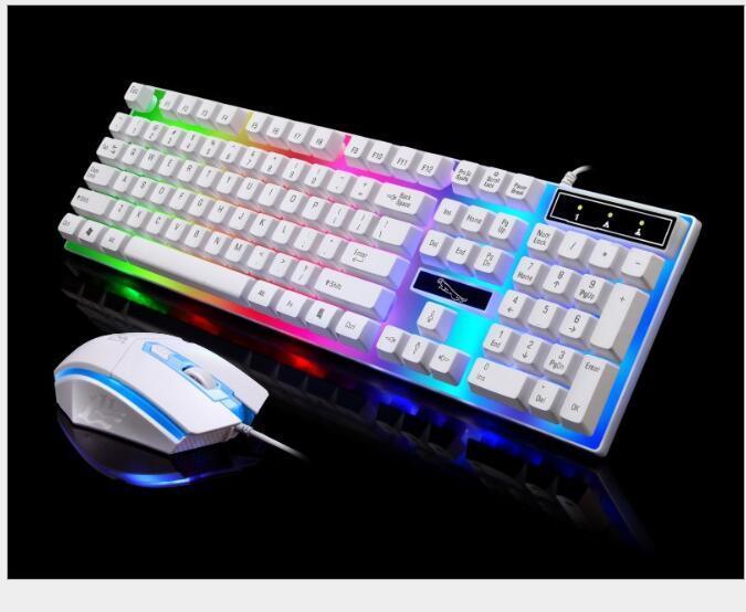 G21 Wired Mouse and Keyboard Set with Suspended Lighting - Mechanical Feel for Gaming - ShipTrends