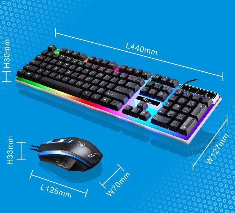 G21 Wired Mouse and Keyboard Set with Suspended Lighting - Mechanical Feel for Gaming - ShipTrends