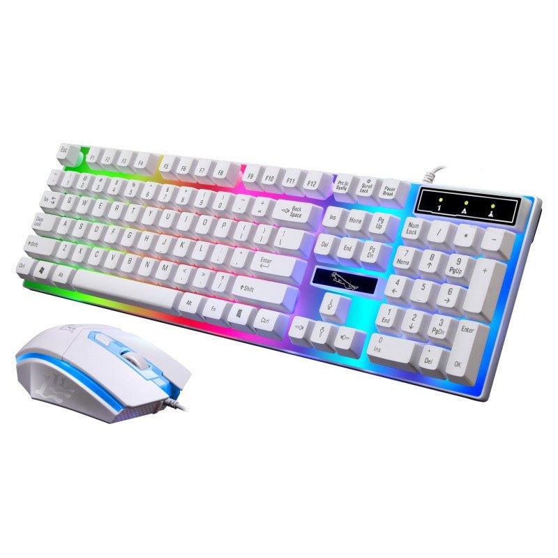 G21 Wired Mouse and Keyboard Set with Suspended Lighting - Mechanical Feel for Gaming - ShipTrends