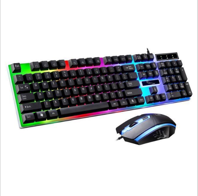 G21 Wired Mouse and Keyboard Set with Suspended Lighting - Mechanical Feel for Gaming - ShipTrends