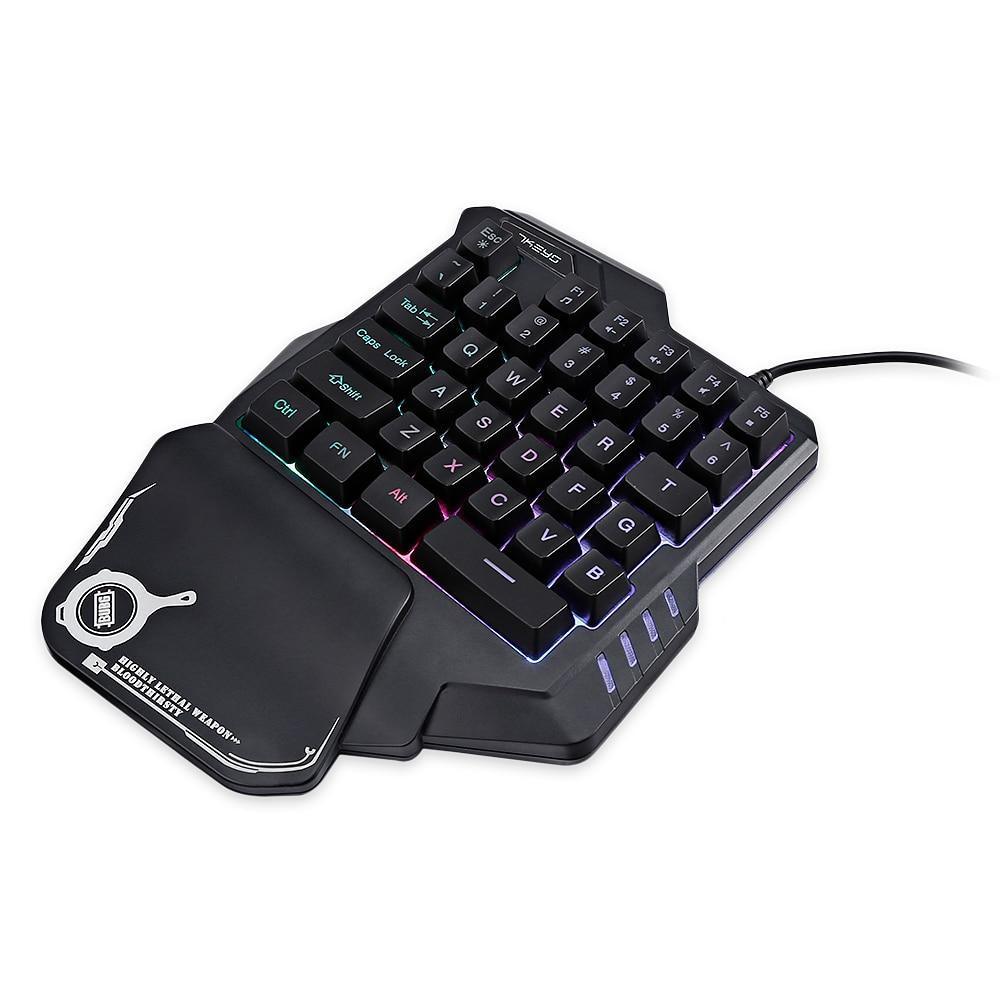 One - Handed Mechanical Gaming Keyboard: RGB Backlit Portable Mini Keypad - ShipTrends