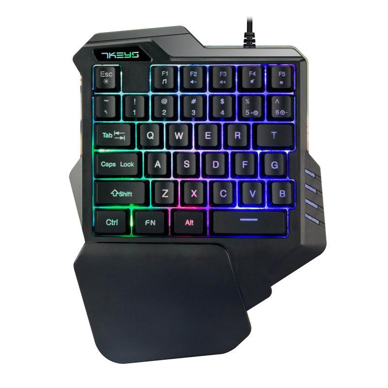 One - Handed Mechanical Gaming Keyboard: RGB Backlit Portable Mini Keypad - ShipTrends