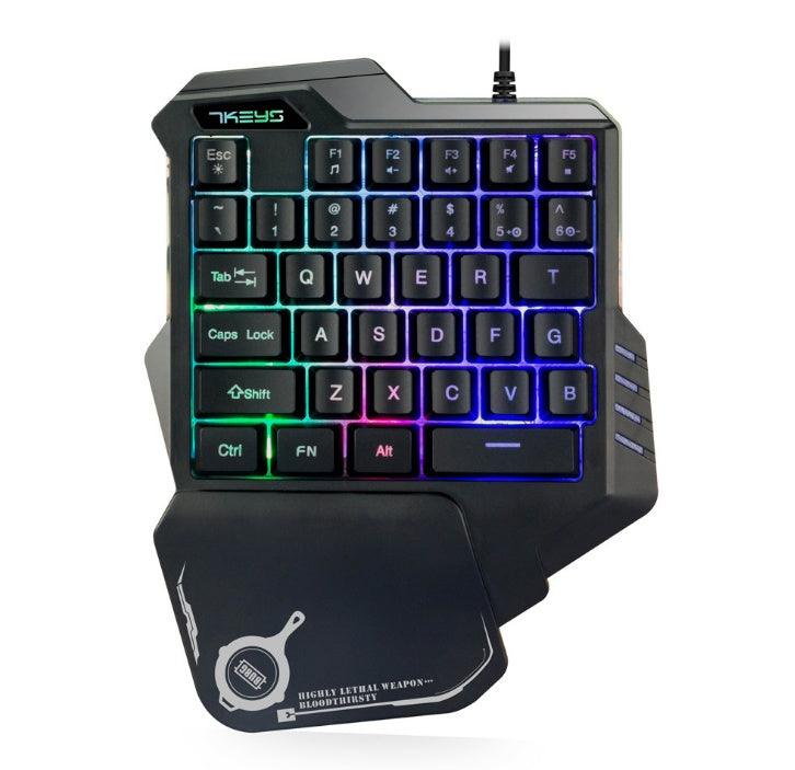 One - Handed Mechanical Gaming Keyboard: RGB Backlit Portable Mini Keypad - ShipTrends