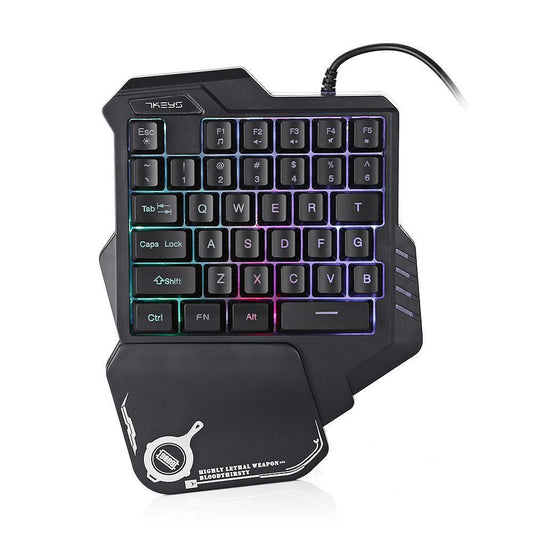 One - Handed Mechanical Gaming Keyboard: RGB Backlit Portable Mini Keypad - ShipTrends