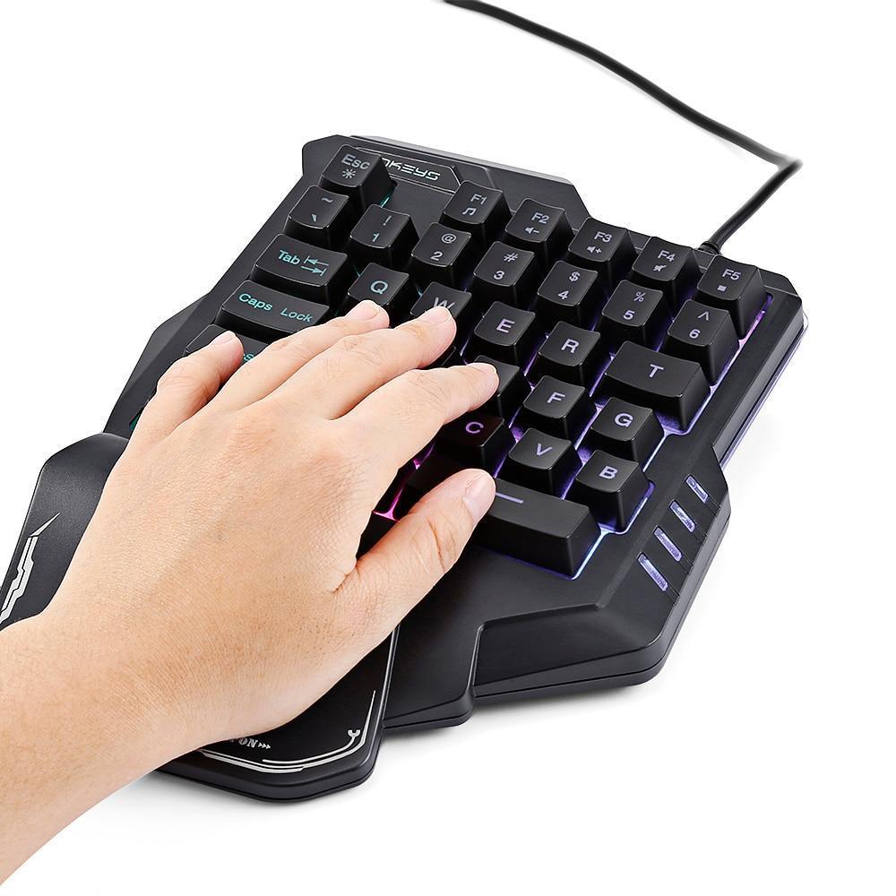 One - Handed Mechanical Gaming Keyboard: RGB Backlit Portable Mini Keypad - ShipTrends