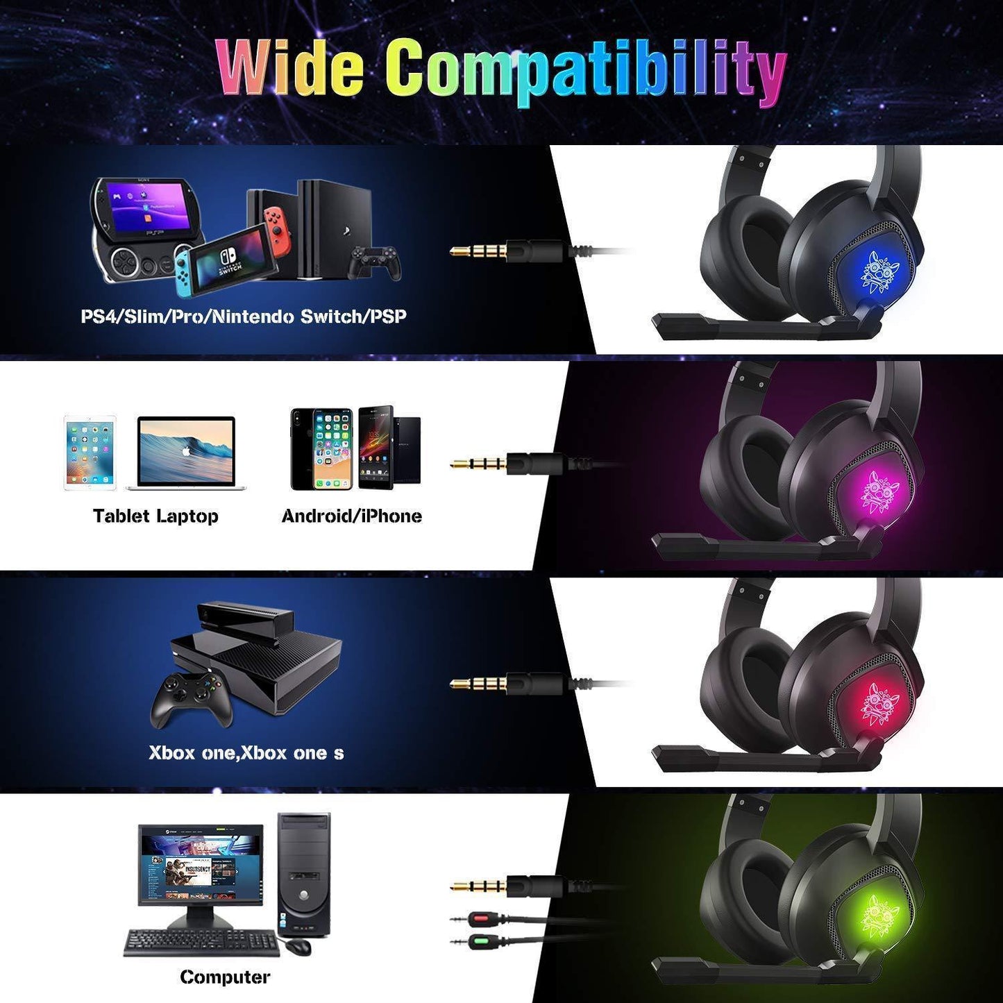 ONIKUMA K19 RGB Headset: Immersive Gaming Headphone - ShipTrends