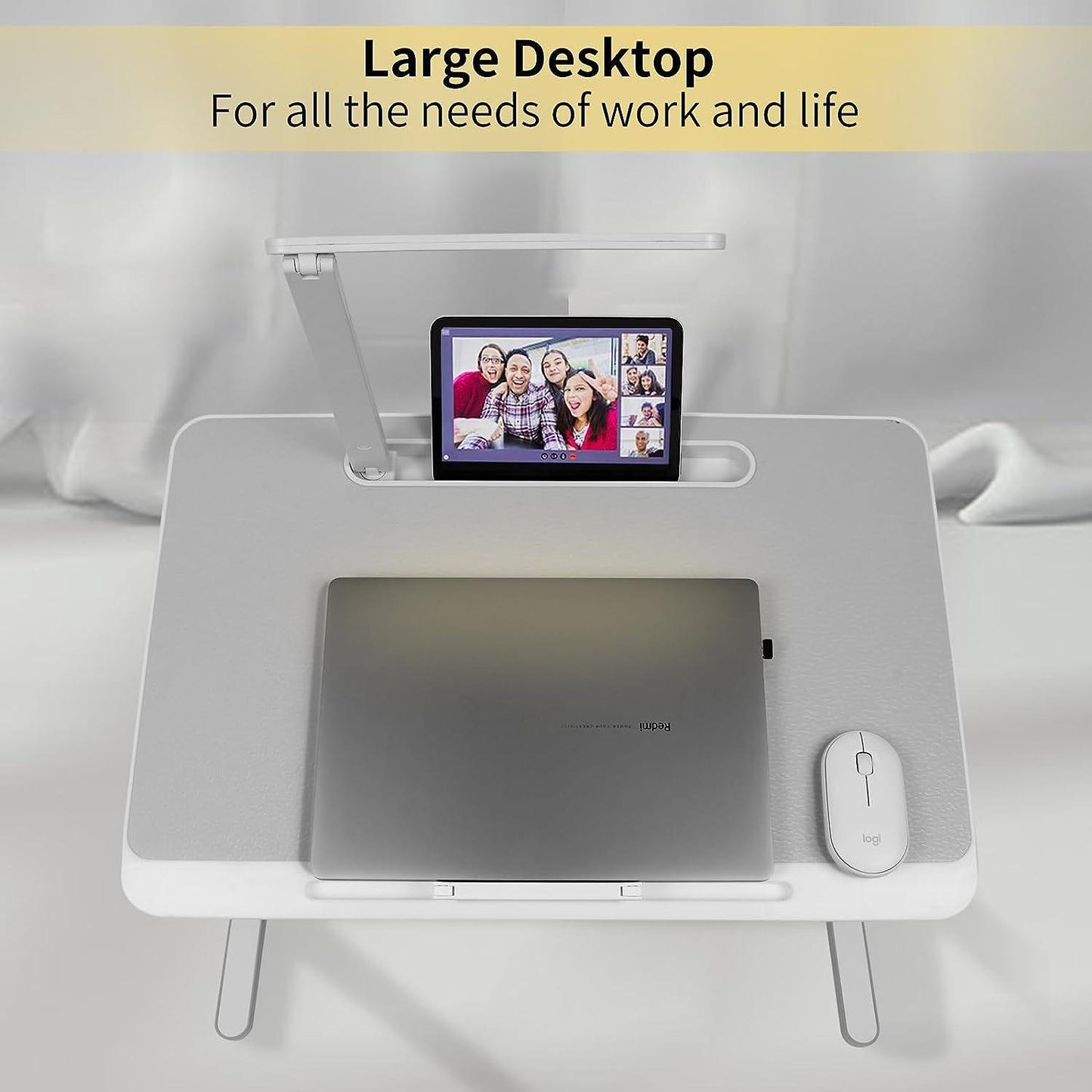 Portable Lap Desk for Laptop: Adjustable Stand with LED Light and Drawer - UK Exclusive - ShipTrends