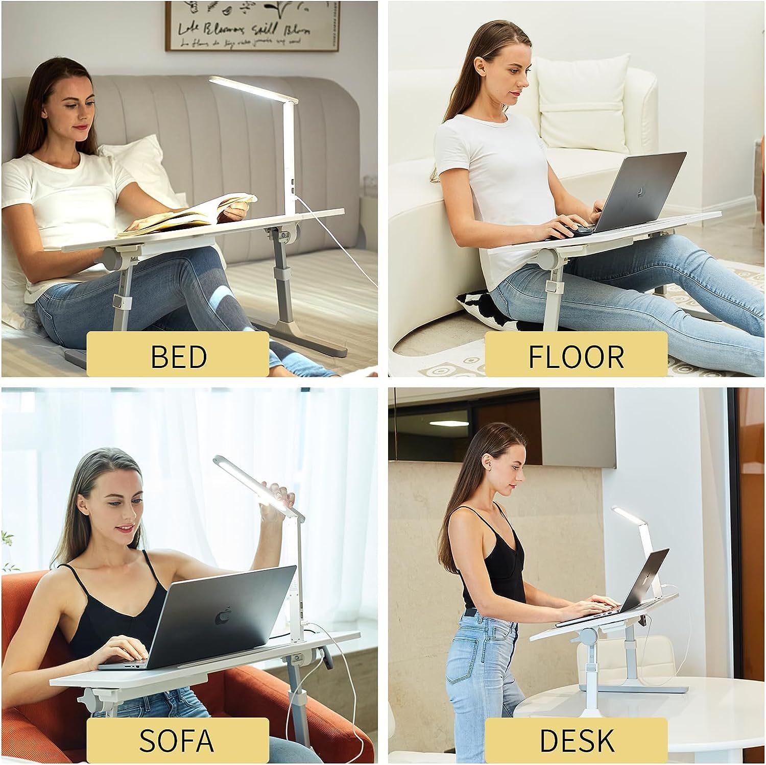 Portable Lap Desk for Laptop: Adjustable Stand with LED Light and Drawer - UK Exclusive - ShipTrends