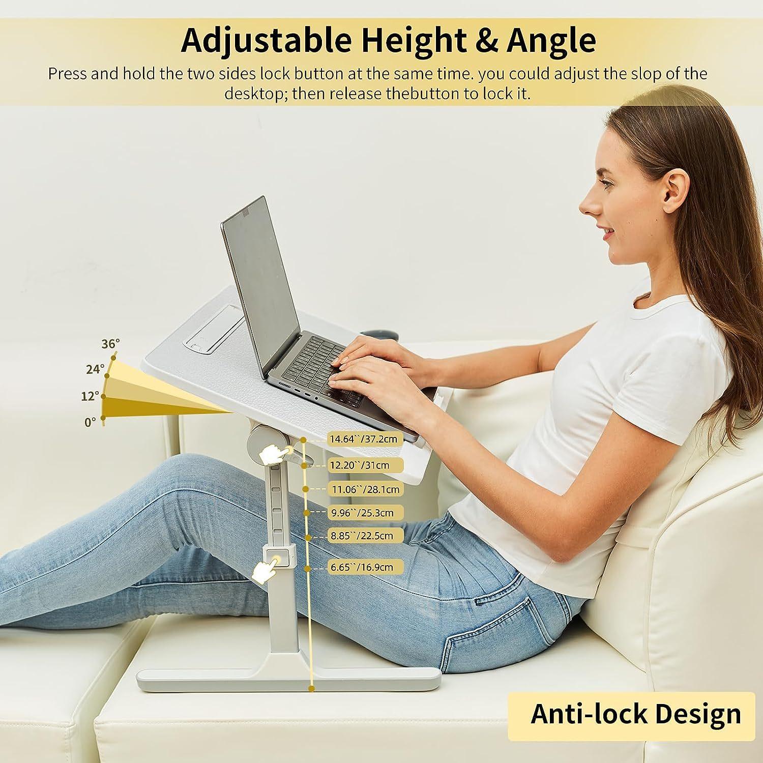 Portable Lap Desk for Laptop: Adjustable Stand with LED Light and Drawer - UK Exclusive - ShipTrends