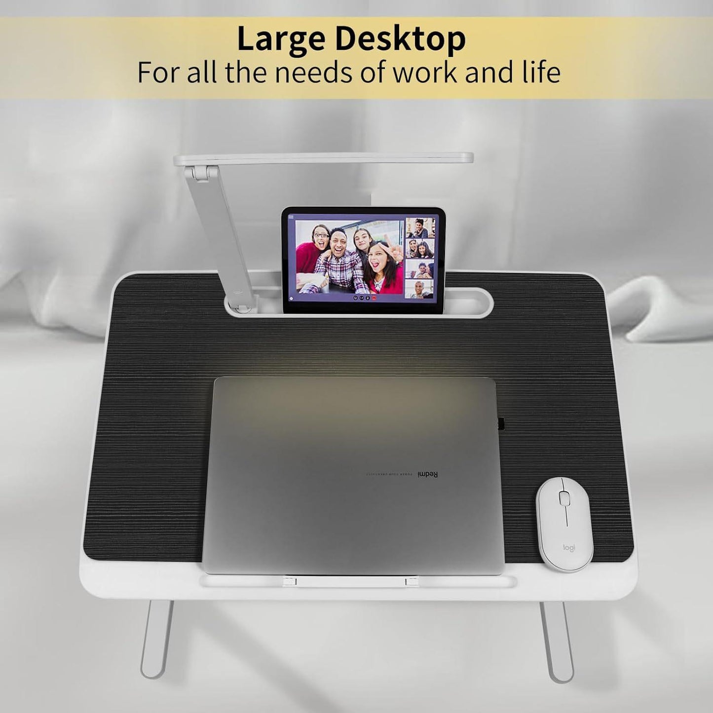 Portable Lap Desk for Laptop: Adjustable Stand with LED Light and Drawer - UK Exclusive - ShipTrends