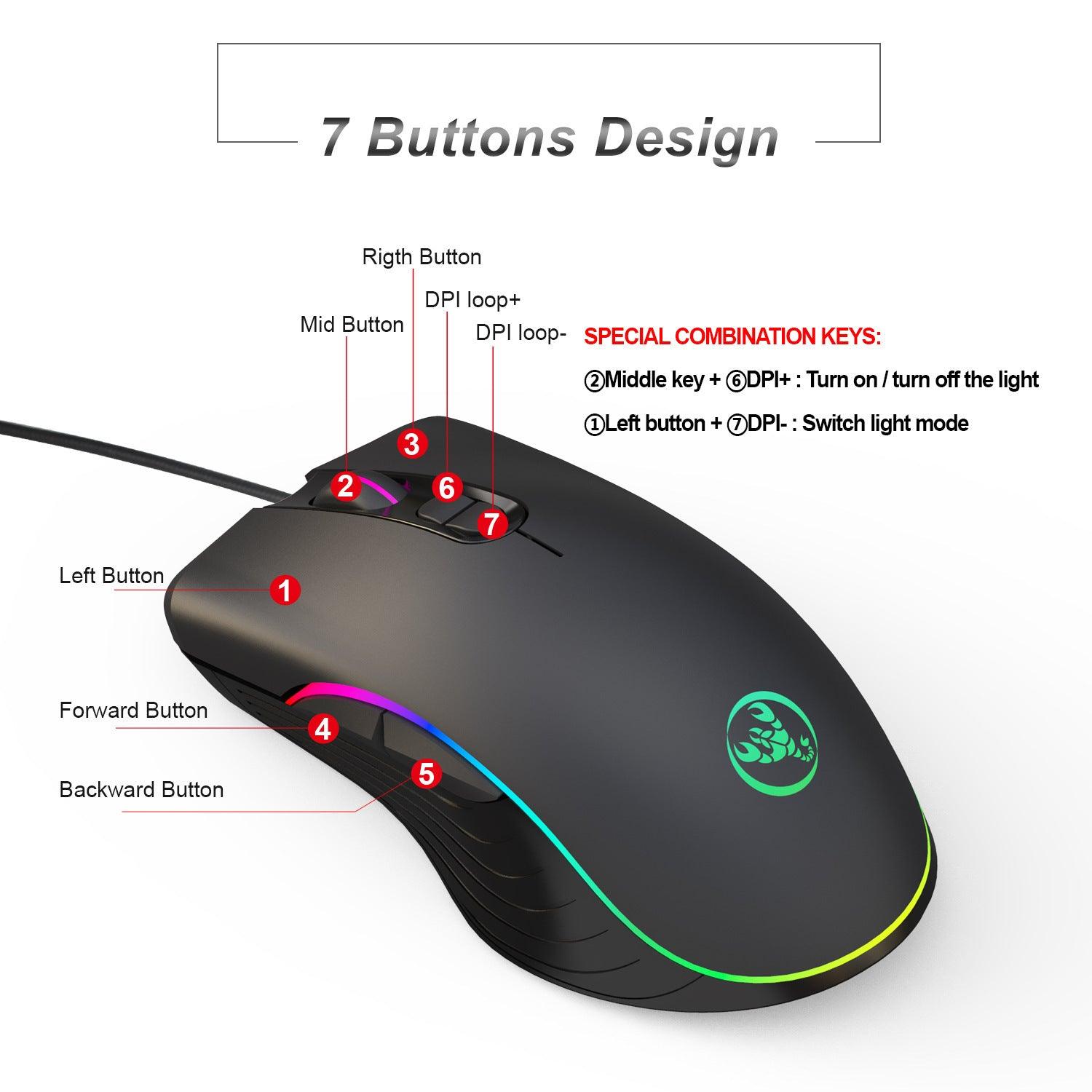 Radiant RGB Glowing Gaming Mouse for Enhanced Gameplay - ShipTrends