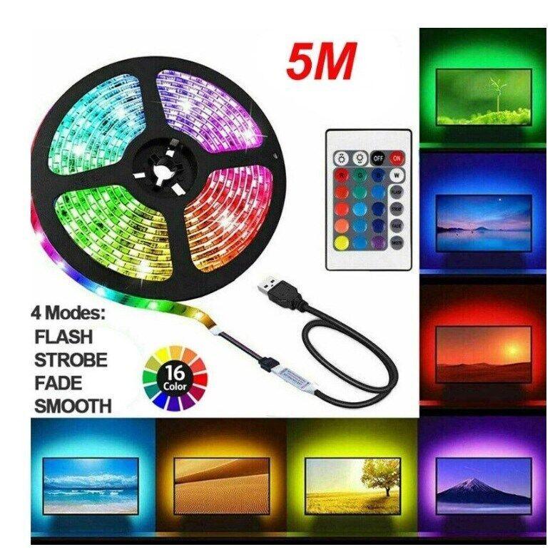 USB LED Light Strip: RGB Color Changing, 2 - 5M Length, 5050 LEDs - UK Exclusive - ShipTrends