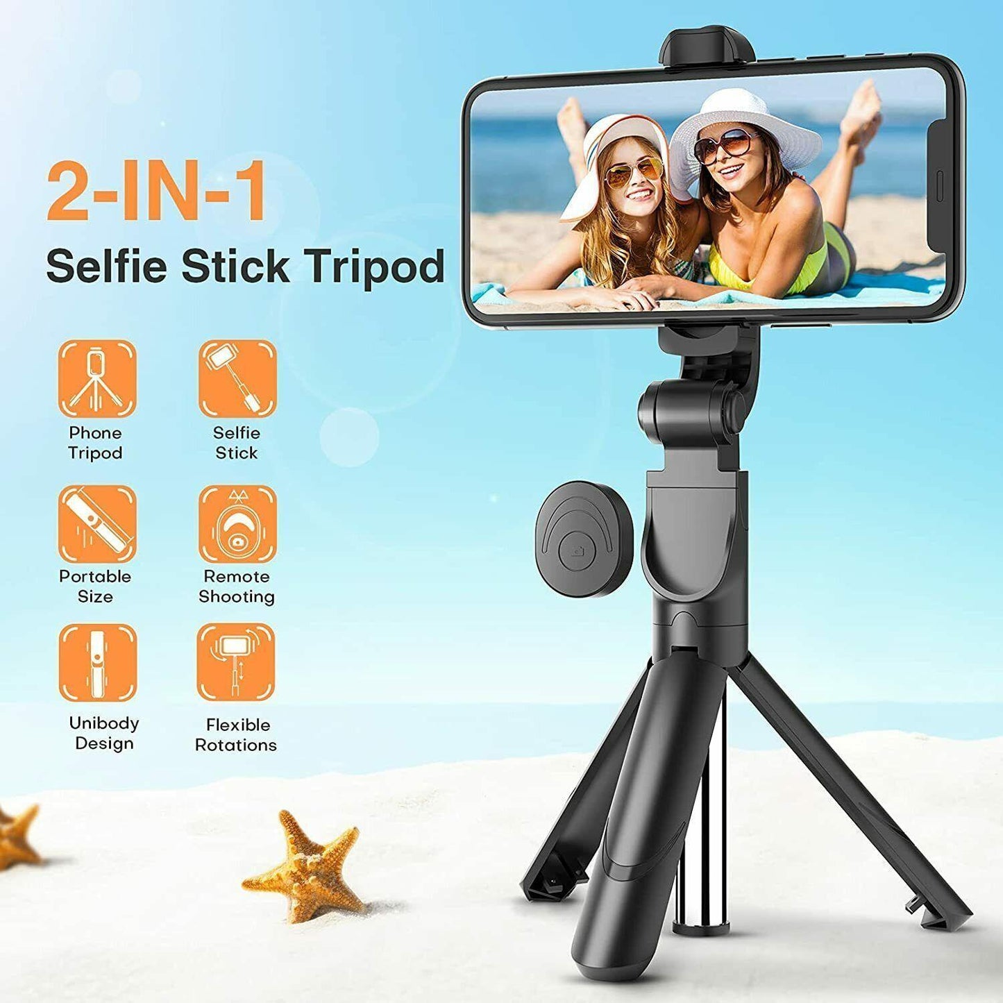 Versatile Telescopic Selfie Stick with Bluetooth Tripod Monopod Phone Holder - UK Exclusive - ShipTrends